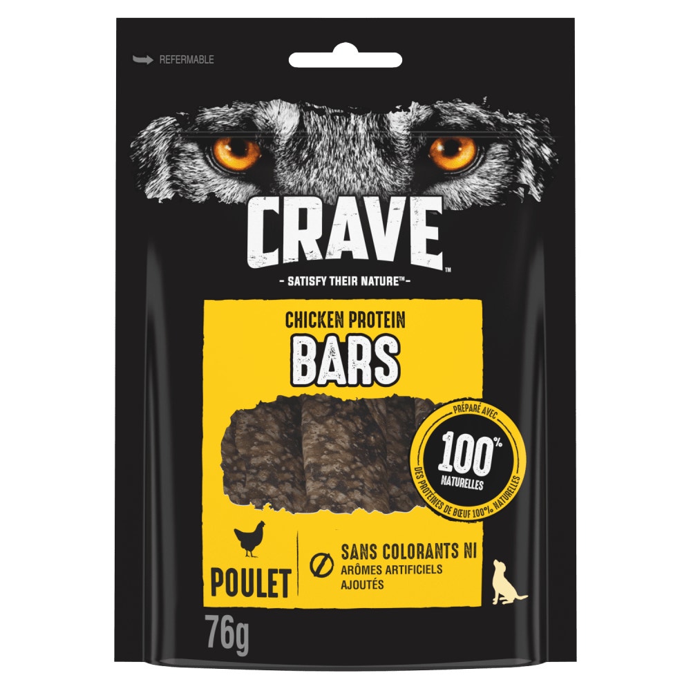 CRAVE™ Protein Bars Poulet pour chien adultes 76g - 1