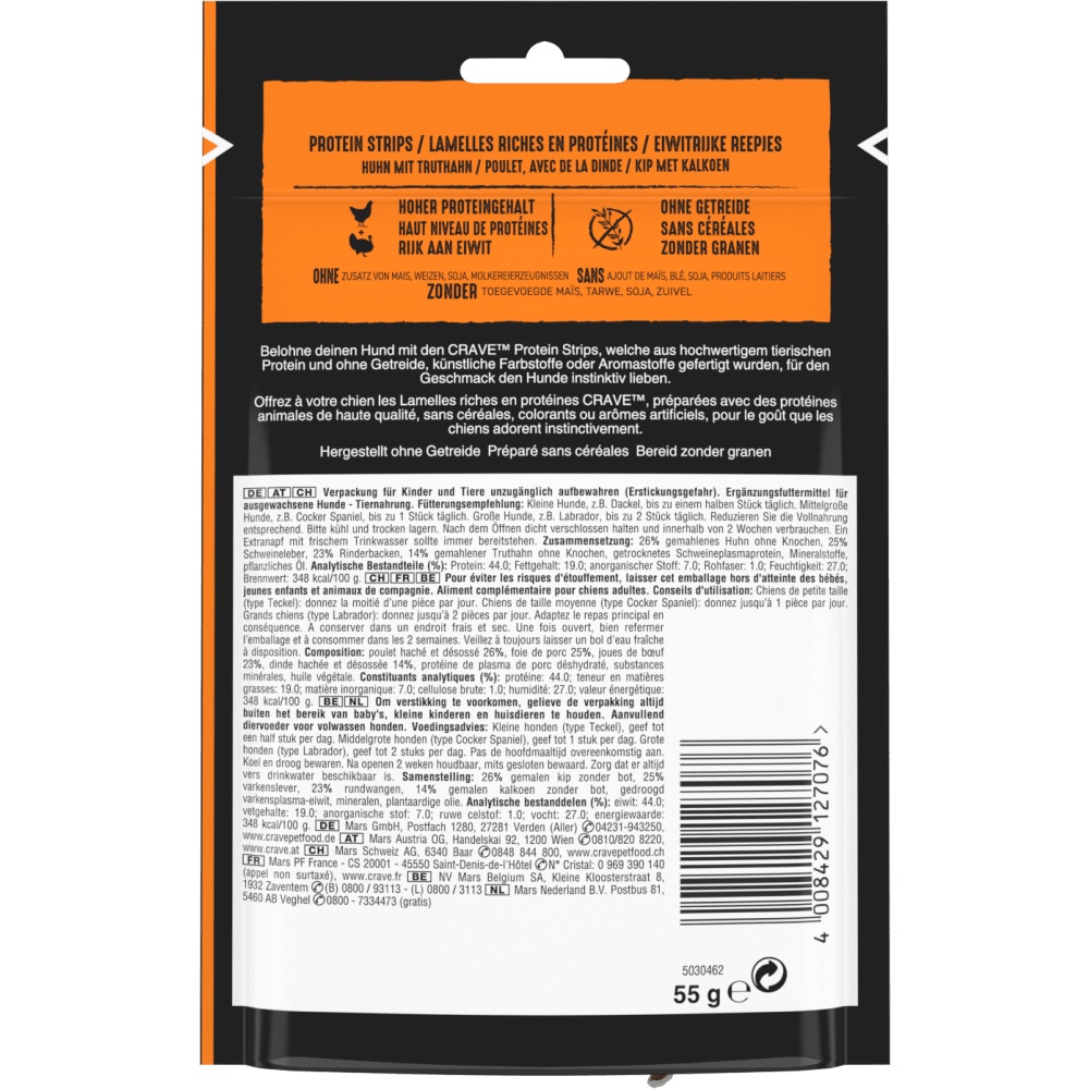 CRAVE™ Protein Strips Friandise au Poulet avec de la Dinde pour Chien 55g - 2