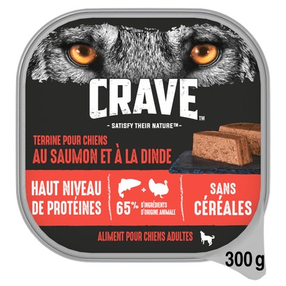 Terrine en Barquette au Saumon et à la Dinde pour Chiens adultes